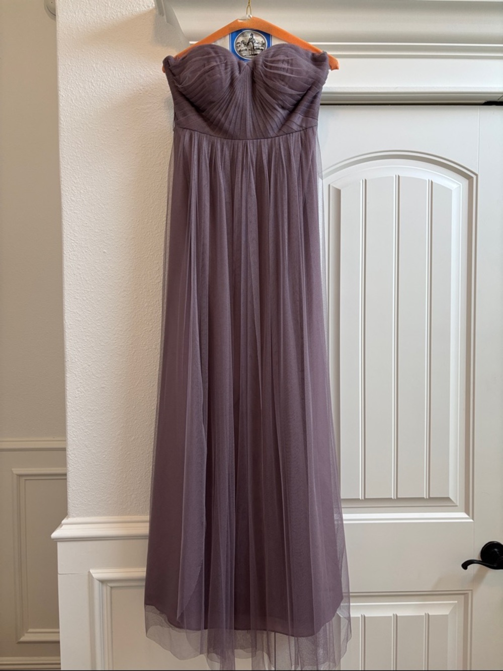 Jenny Yoo Strapless Tulle Gown in Dusty Mauve
